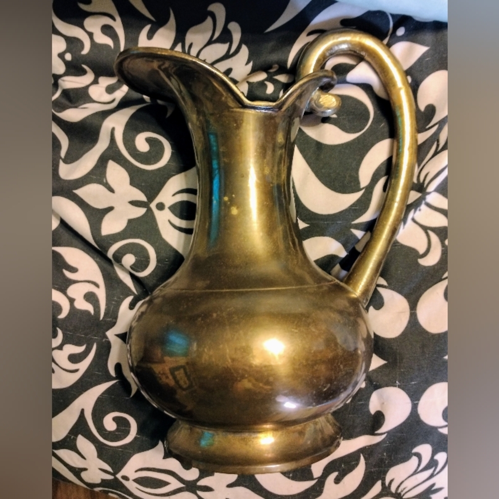 Vintage Brass Large Pitcher From India